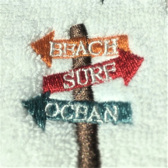 new SKL Paradise Beach 27x50" Bath Towel feat. SignPost + SURFBOARD + Palm Tree - Picture 3 of 7